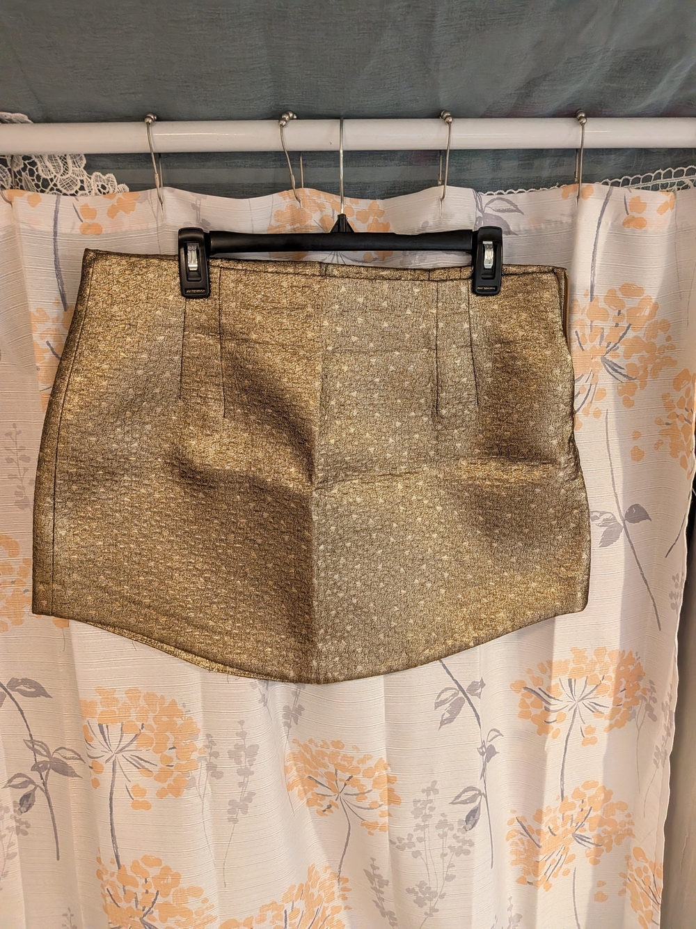 Zara Metallic Gold Mini Skirt